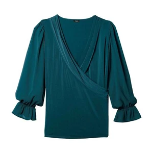 NEU Surplice türkisfarbene Wickelbluse Studio 1886 Damen Large 12-14 - Bild 1 von 10