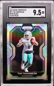 2020 Panini Chronicles Tua Tagovailoa Rookie Card! Black Prizm! Mint+ 9.5! - Picture 1 of 2