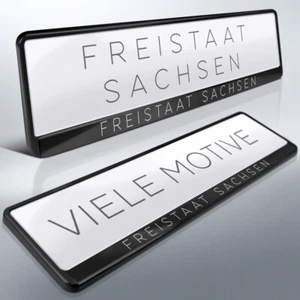 2 Kennzeichenhalter | FREISTAAT SACHSEN 01 | Dresden | Leipzig | Chemnitz | DHL - Bild 1 von 8