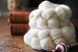 CORRIEDALE Wool Roving Undyed Combed Top Natural Ecru Spinning Felting - 4 oz - Picture 1 of 4