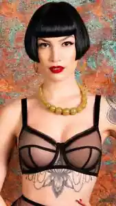 What Katie Did Retro Sandra Sheer Bügel-BH mit Spitze 75 B NEU - Bild 1 von 6