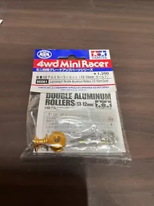 TAMIYA 95581 Mini 4WD Lightweight SP Double Aluminum Rollers Set 13-12mm Gold JP - Picture 1 of 3