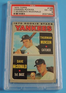 1970 Topps Baseball Yankees Rookies Thurman Munson McDonald #189 PSA 6 EX-MT - Picture 1 of 2
