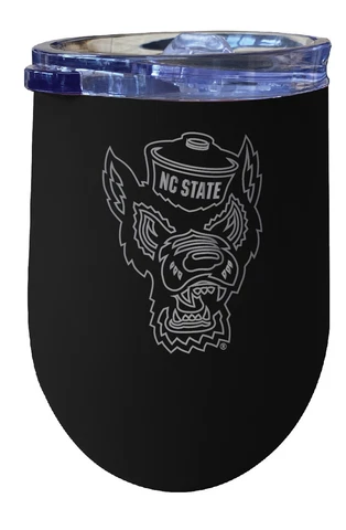 NC State Wolfpack12oz Stainless Steel Insulated Wine Cup Tumbler with Lid Cover