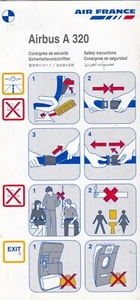 Safety Card Air France Airbus A320 - rev. 1/99 - Bild 1 von 3