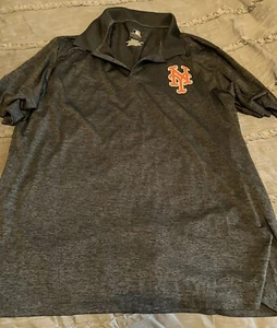 New York Mets Baseball Polo MLB Coaching XL grau Golf Shirt KOSTENLOSER VERSAND - Bild 1 von 2