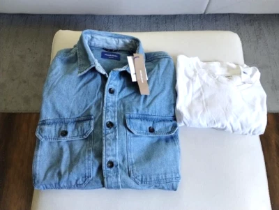 Camisa/Chaqueta Denim JACK & JONES - ¡Talla Grande con CAMISETA VIEJA AZUL MARINO!! Foto 1 de 4