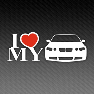 E46 Compact Love Silhouette Decal Aufkleber Sticker 20cm x 8cm M3 Tuning EDM - Picture 1 of 3