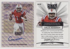 2017 Leaf Metal Draft Wave Foil Carlos Henderson #BA-CH1 Rookie Auto RC