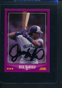 1988 Score #8 Jesse Barfield Blue Jays Signed Auto *41912 - Picture 1 of 1