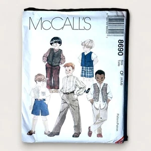 Chaleco Camisa Pantalones Cortos Vintage Años 90 McCalls Costura Patrón 8690 Niños Talla 4-6 - Imagen 1 de 2