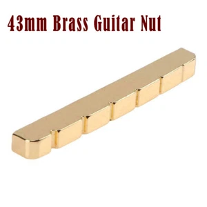 43mm Slotted Brass String Nut for 6-String ST Electric Bass Guitar Part Nut - Imagen 1 de 6