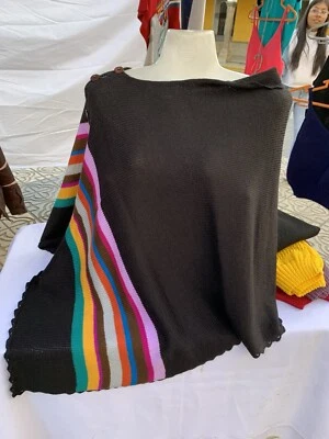 Cárdigan Suéter Hecho a Mano Acrílico Mezcla Alpaca Abotonable Mujer Talla M Foto 1 de 4