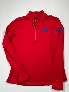Nike New York Giants Jacket Womens Large Red Dri-Fit 1/4 Zip Authentic NFL Logo