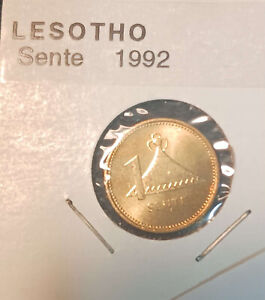 1992 Lesotho 1 Sente Brass Coin BU