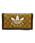 Authentic GUCCI adidas Chain Wallet 621892 Beige Logo GG Canvas Used