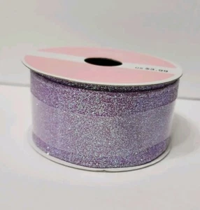 Ostern Wiese Prärie Drahtband 1,5 Zoll × 3 Yard Polyester lila Schimmer Glitzer - Bild 1 von 4