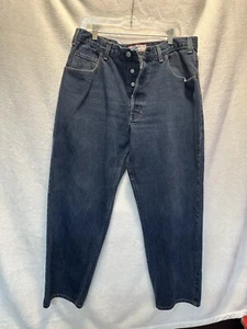 Vintage OLD NAVY Mens Button-up Jeans 38x30 Dark Wash Denim 100% Cotton CLASSIC! - Picture 1 of 11