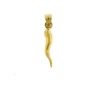 Dije de cuerno italiano Cornicello 3D oro 14K - Imagen 1 de 2