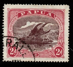 PAPUA SG96a 1931 2d DEEP BROWN-PURPLE & LAKE FINE USED - Picture 1 of 1