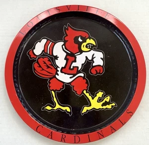 Vintage 1980’s Louisville Cardinals 13” Metal Serving Bar Tray Hong Kong Black - Picture 1 of 2