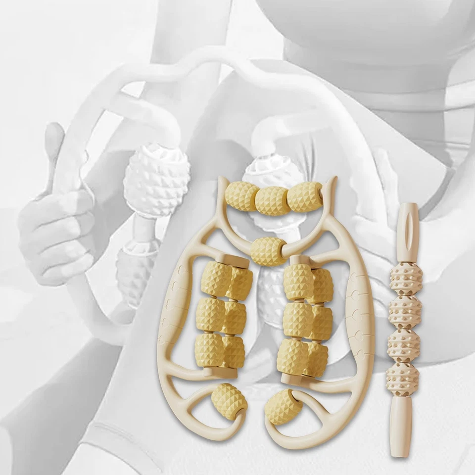 2 Piezas Masajeadores Musculares Rodillos de Masaje para Pantorrilla Cuello Hombros Foto 1 de 1