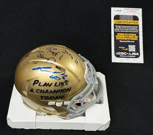 Luther Bradley Signed Notre Dame Fighting Irish Exclusive Mini Helmet JSA COA - Picture 1 of 4