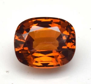 Piedras preciosas granate hessonita de Ceilán corte cojín piedra preciosa suelta certificada 9,55 quilates - Imagen 1 de 6