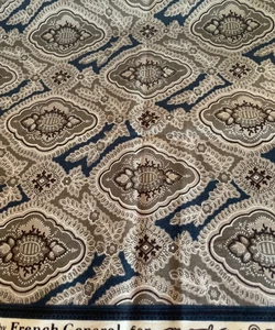 French General HTF OOP “Roue Indienne” Blue Cotton Quilt Fabric #13684 - 1/2 Yd - Picture 1 of 2