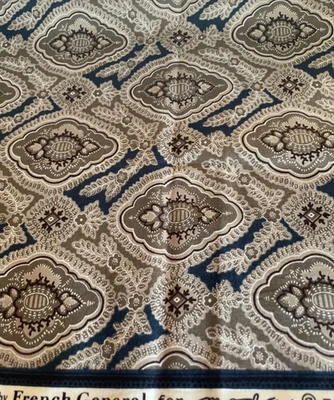 French General HTF OOP “Roue Indienne” Blue Cotton Quilt Fabric #13684 - 1/2 Yd - Image 1 of 2