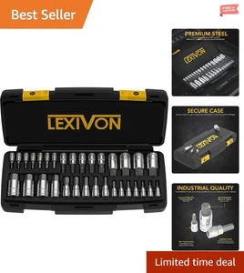 Durable 32-Piece Hex Bit Socket Set with Chrome Plated Finish & Storage Case - Bild 1 von 9