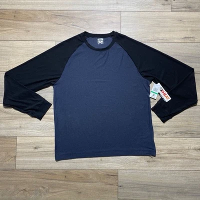 Prendas para dormir 32 Degrees Heat para hombre mangas largas raglán pijama top talla L azul negro Foto 1 de 4