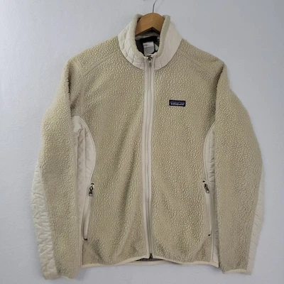 Jaqueta de lã Patagonia Synchilla feminina retrô X creme zíper completo Sherpa tamanho grande - Imagem 1 de 4