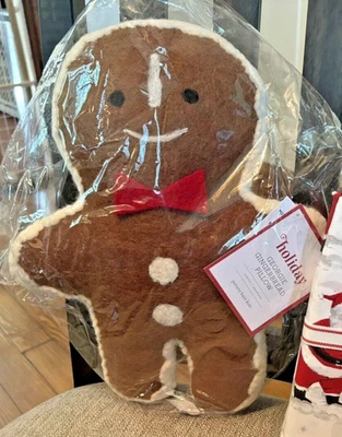 Pottery Barn vacaciones Navidad pan de jengibre niño Disney Santa almohada juguete regalo niño Foto 1 de 4