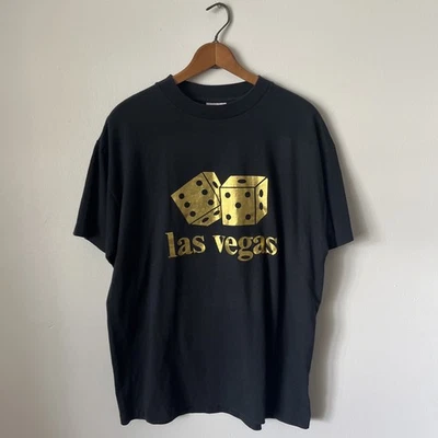 Dados de colección Las Vegas de juego años 80 puntada única Hef-T XL EE. UU. dorados brillantes Foto 1 de 4