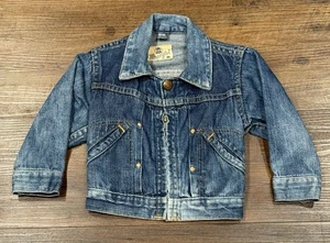 Vintage Wrangler Blue Bell Denim Jean Jacket Sanforized Zipper Kids Size 2 USA - Picture 1 of 23