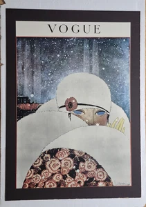 1969 VOGUE Poster von 1919 Conde Nast eine Frau mit Pelzmütze und Mantel - Bild 1 von 5
