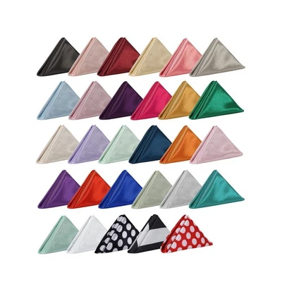 Ropa de cama YCC - Servilletas cuadradas brillantes de satén de 20 pulgadas, servilleta de seda para mesa de cena de tela Foto 1 de 4