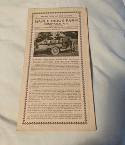 1922-1923 überarbeitete Preisliste Maple Ridge Farm Constable, NY New York - Bild 1 von 6