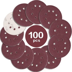 100 Stück Schleifpapier 125mm Klett P100 8 Loch Exzenterschleifer - Bild 1 von 7