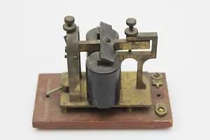 Vintage Western Electric Main Line Sounder 15-B Wood Base Brass Parts - Picture 1 of 5