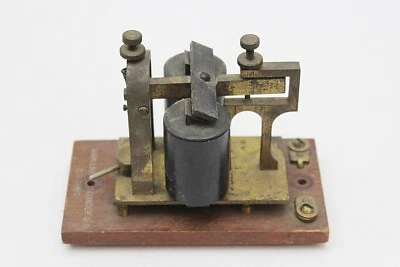 Vintage Western Electric Main Line Sounder 15-B Wood Base Brass Parts - Image 1 of 4