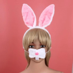 Womens Bunny Gift Cosplay Watch Props DIY Headband Halloween Nose Carnivals - Picture 1 of 44