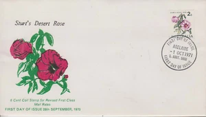 Australia 1971 2c Sturt's Desert Rose Coil Stamp FDC Adelaide cancel - Picture 1 of 1