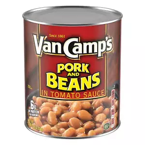 Eine 114 Unzen Dose Van Camp's Pork and Beans Classic Pork and Beans Dosen - Bild 1 von 7