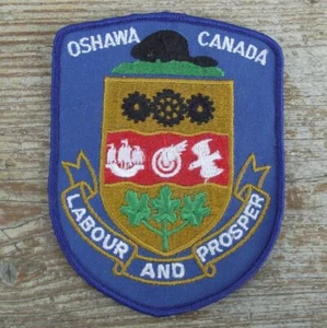 Parche de ropa Oshawa Canadá Ontario lema trabajo y prosperidad ciudad cresta - Imagen 1 de 2