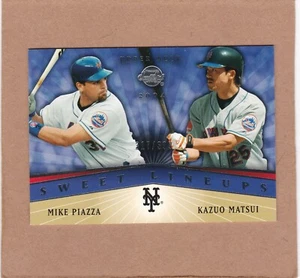 2004 Upper Deck Sweet Spot Lineups /399 Mike Piazza Kazuo Matsui Rookie RC HOF - Picture 1 of 2