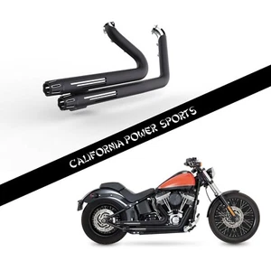 SLIP ON PIPE MUFFLER EXHAUST FIT Softail 2012-2013 Blackline 2012-17 Slim FLS M2 - Picture 1 of 9