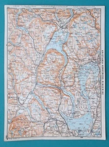 NORWAY Oslo Drummen Asker & Environs - 1912 Baedeker Map 6 x 8" (15,5 x 20 cm) - Picture 1 of 2