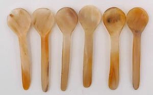 6 cucharas de sal de cuerno orgánico cuchara de pimienta cuchara de caviar cuchara de azúcar 7,5 cm - Imagen 1 de 1